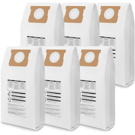 Shop-Vac 91932 Dust Collection Filter Bag for 5 Gallon Wall Mount Vacs, 6 Pack