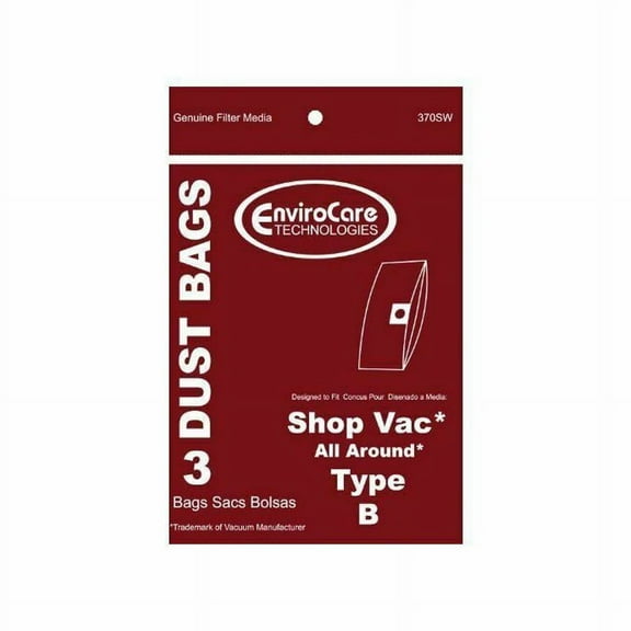 Shop Vac All Around Type B Vacuum Bags 370SW (1 Pack 3 Bags)
