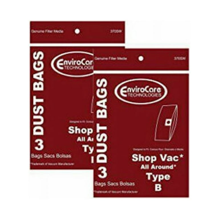 Type B 2 Gal. Bags Replacement for Shop-Vac, Compatible with Part SV-9066800 (6-Pack) Type B 2 Gal. Bags Replacement for Shop-Vac, Compatible with Part SV-9066800 (6-Pack)