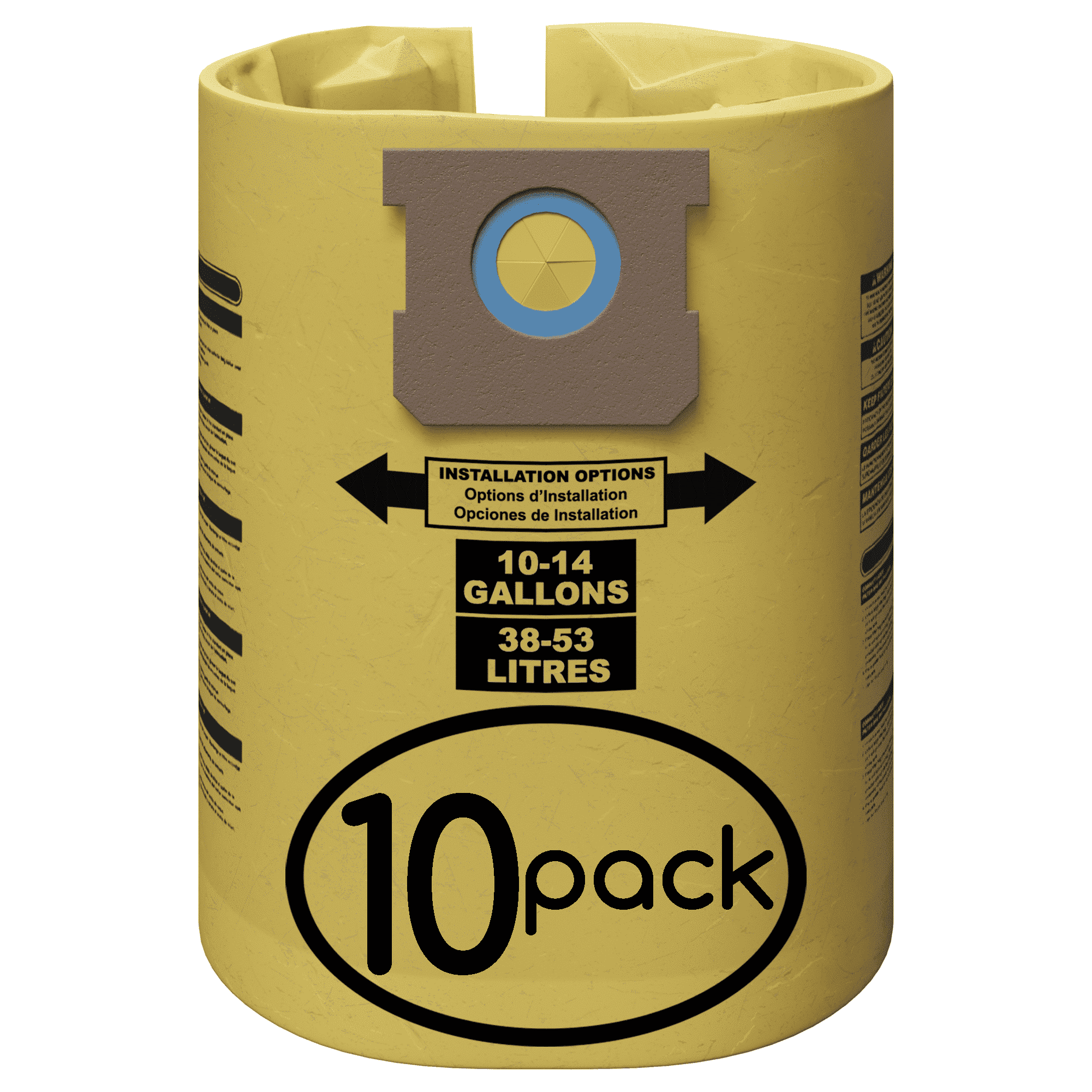 10-Pack Vacuum Bags For Shop Vac – Fits 10-14 Gallon Models, Type F & I, High Efficiency Fine Dust Filter