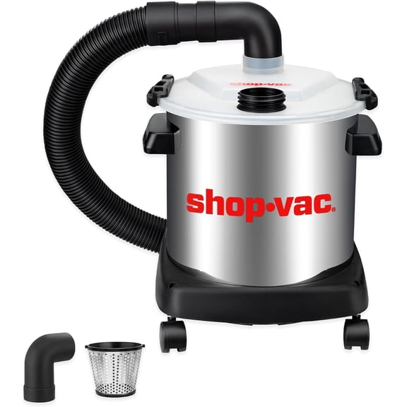 Shop-Vac Dust Collector with 5 Gallon Stainless Steel Tank, Movable Bucket for Woodworking, Easy Disposal of Dust & Debris, Prolong Filters Life, Elbow Fittings, 2-1/2" Hose and Filter Included