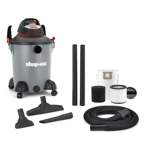 Shop-Vac Wet/Dry Corded Utility Vacuum, 70 cfm, 10 gal Tank Capacity, 1-1/2 in x 8 ft, 6 ft L Cord, 5 hp, 11.3 A
