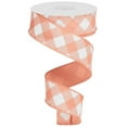 thumbnail image 1 of Shop our 1.5" Diagonal Check On Royal Ribbon: Peach & White (10 Yards), 1 of 1