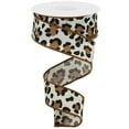 thumbnail image 1 of 1.5" Fuzzy Leopard Print Ribbon: Natural (10 Yards), 1 of 4