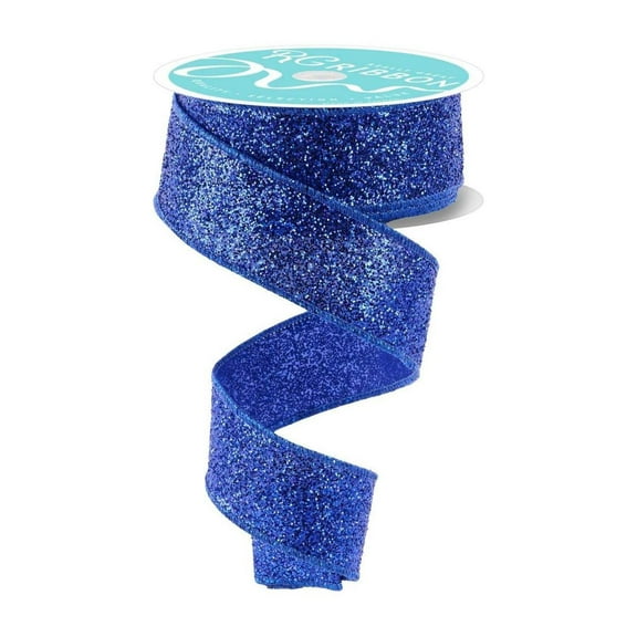 1.5" Laser Glitter Ribbon: Royal Blue (10 Yards)
