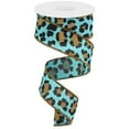 thumbnail image 1 of 1.5" Leopard Print Ribbon: Teal (10 Yards), 1 of 3