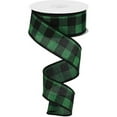 thumbnail image 1 of 1.5" Printed Plaid Check Ribbon: Emerald Green (10 Yards), 1 of 5