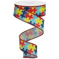 thumbnail image 1 of 1.5" Puzzle Piece Ribbon on Royal: Autism Awareness (10 Yards), 1 of 3