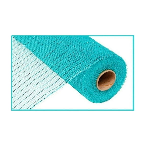 10" Metallic Aqua Dark Turquoise Foil Mesh Ribbon