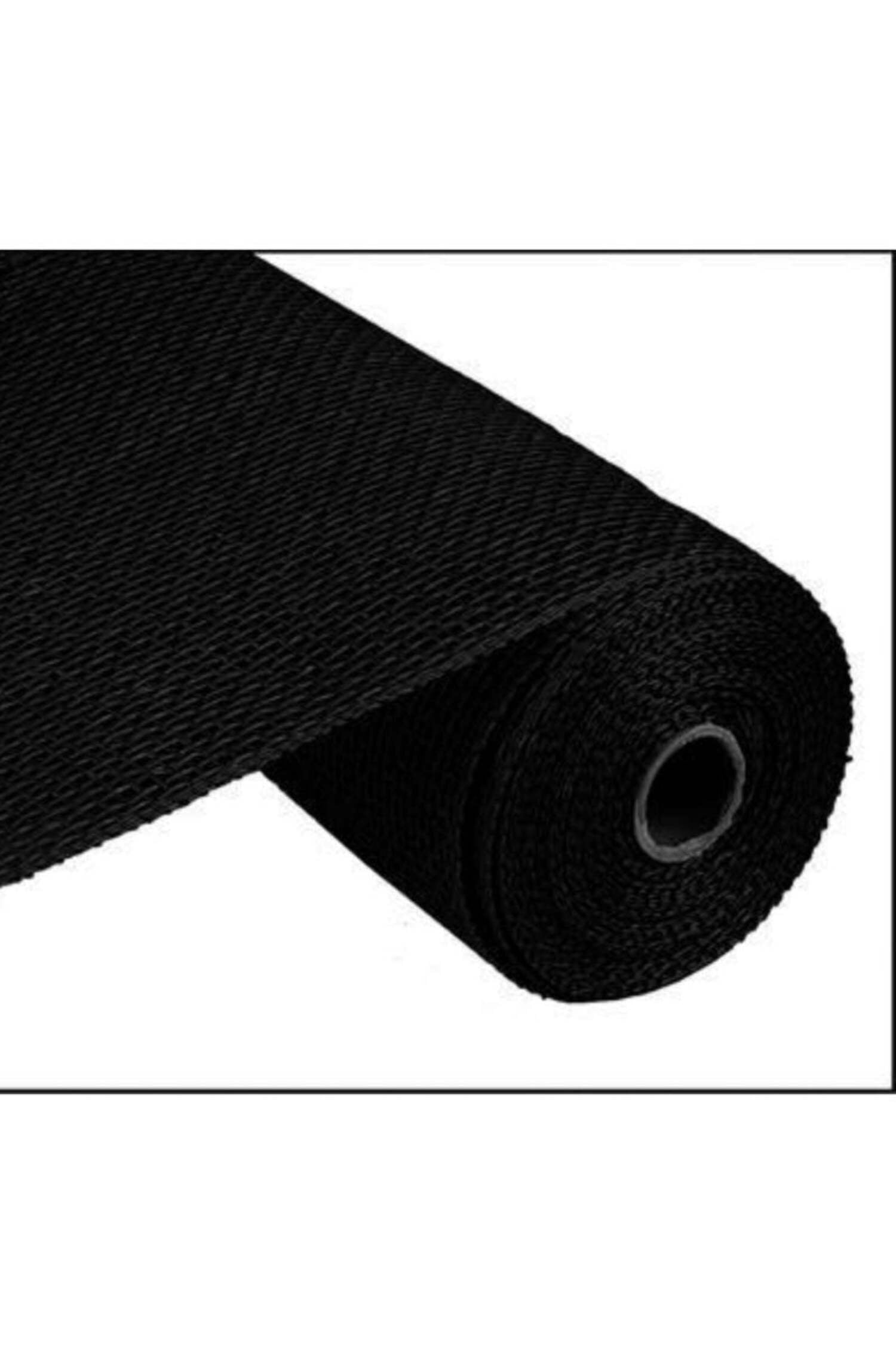 10" Black Poly Burlap Mesh Ribbon for Outdoor Decor