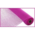 thumbnail image 1 of 10" Poly Deco Mesh Ribbon: Wide Foil Metallic Hot Pink, 1 of 3
