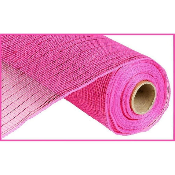 10" Poly Mesh Ribbon: Metallic Hot Pink