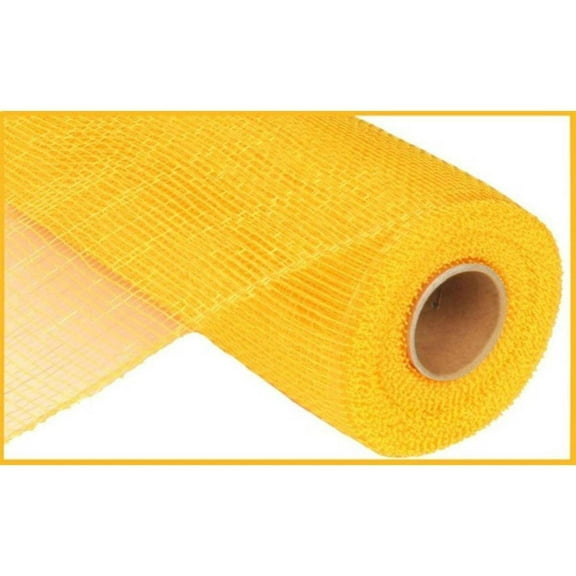 Two Tone Deco Poly Mesh Ribbon - 10 Inches x 10 Yards Yellow, Gold