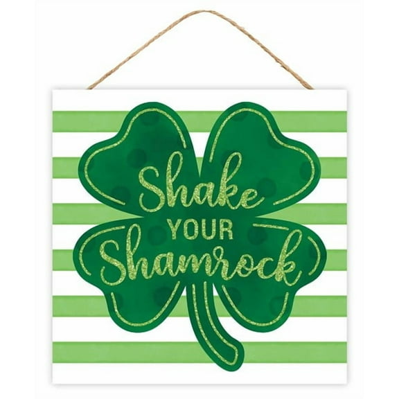 Craig Bachman, 10" Wooden Sign: Shake Your Shamrock Wood Wall Door Hanger Sign