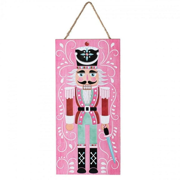 12" Wooden Sign: Nutcracker Pink