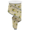 thumbnail image 1 of 2.5" Bumble Bee Royal Stripe Ribbon: Beige (10 Yards), 1 of 3