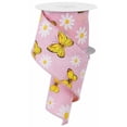 thumbnail image 1 of 2.5" Butterfly Daisy on Royal Ribbon: Light Pink (10 Yards), 1 of 3