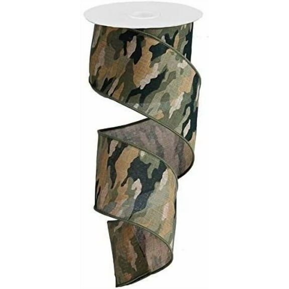 Craig Bachman 2.5" Camouflage on Royal Ribbon: Camo, 10 Yards