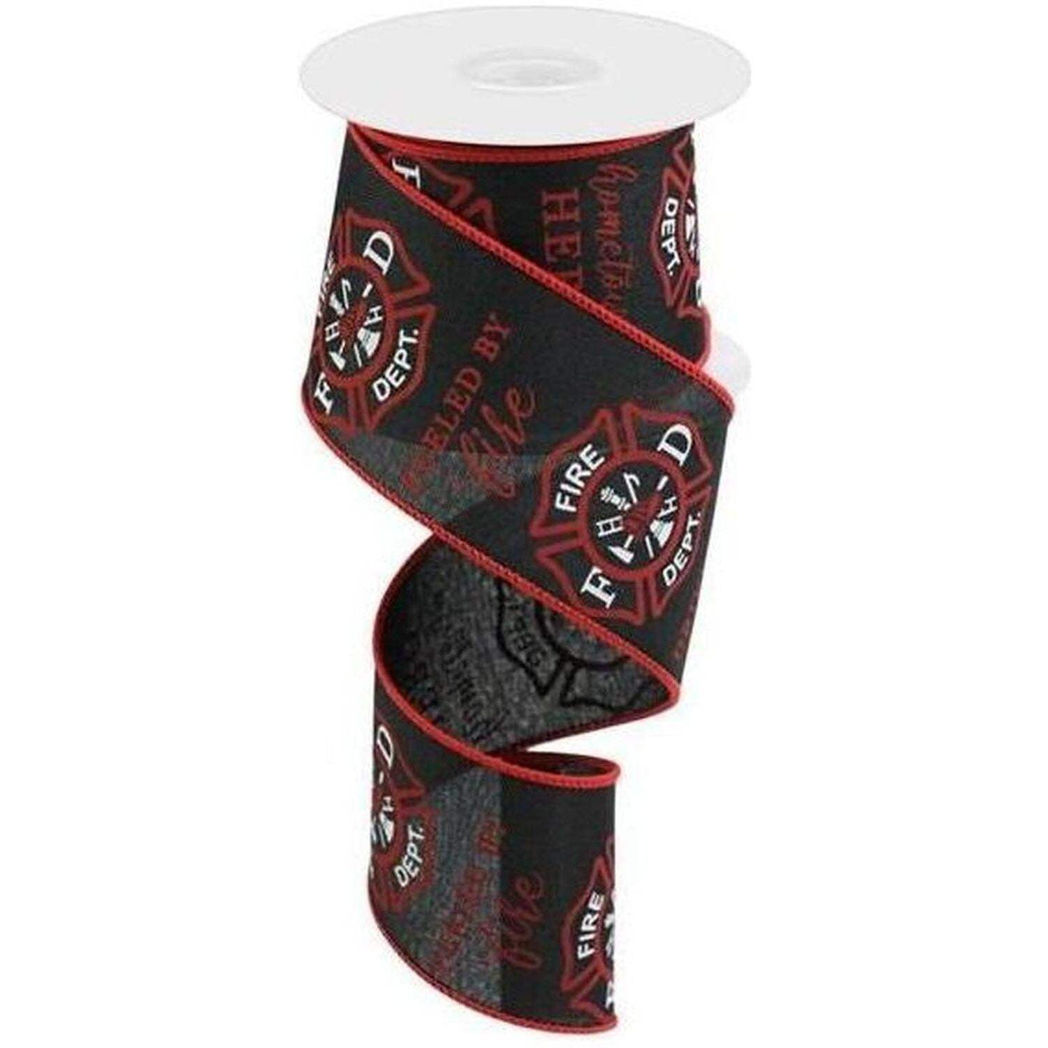 CRAIG BACHMAN 2.5" Firefighter Badge Ribbon: Black (10 Yards)