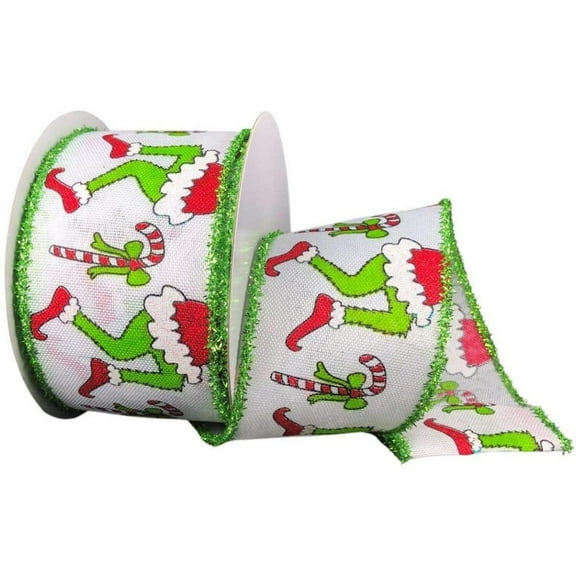 2.5" Green Monster Legs Ribbon: Lime Green (10 Yards)