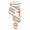 thumbnail image 1 of Shop our 2.5" Leopard Santa Check Edge Ribbon: Cream (10 Yards), 1 of 4