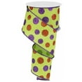 thumbnail image 1 of 2.5" Lime Green Ribbon with Multi Glitter Dots, 1 of 4