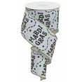 thumbnail image 1 of 2.5" Mardi Gras Beads Ribbon: White (10 Yards), 1 of 3