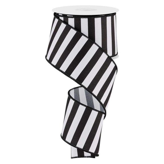 2.5" Medium Horizontal Stripe Ribbon: Black (10 Yard)