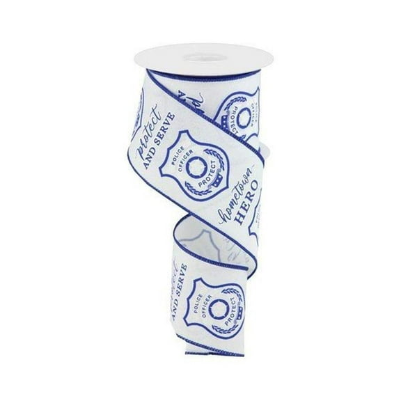 2.5" Police Badge Ribbon: White (10 Yards)