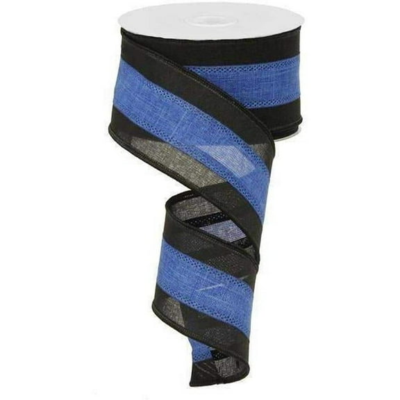 2.5" Police Support Ribbon: Black Blue (10 Yards)
