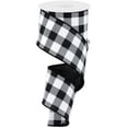 thumbnail image 1 of Plaid Check Wired Edge Ribbon - 10 Yards (Black, White, 2.5") Black, White 2.5", 1 of 3