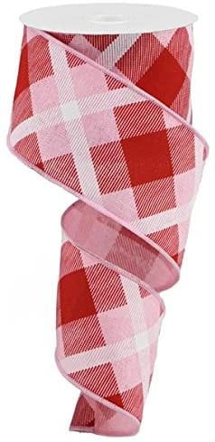 Peppermint Stripe Wired Edge Ribbon - 2.5 Inch Wide, 10 Yards For Christmas Crafts & Gift Wrapping