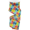 thumbnail image 1 of 2.5" Puzzle Piece Ribbon: Autism Awareness (10 Yards), 1 of 3