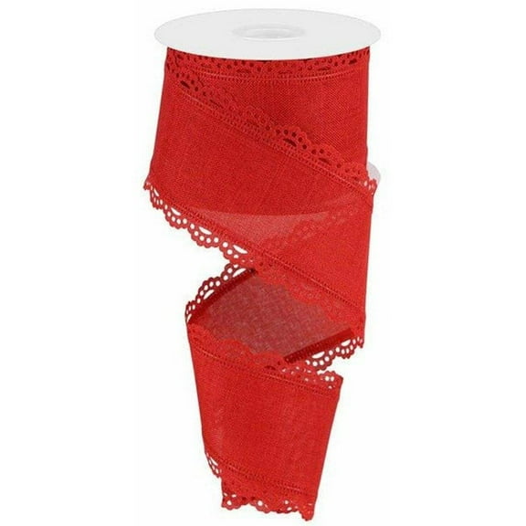 Craig Bachman 2.5" Scalloped Edge Ribbon: 10 Yards (Red, 2.5 Inch) - Floral Arrangement, Gift Wrapping, Wreath, Bow, Fabric Craft Wired Ribbon