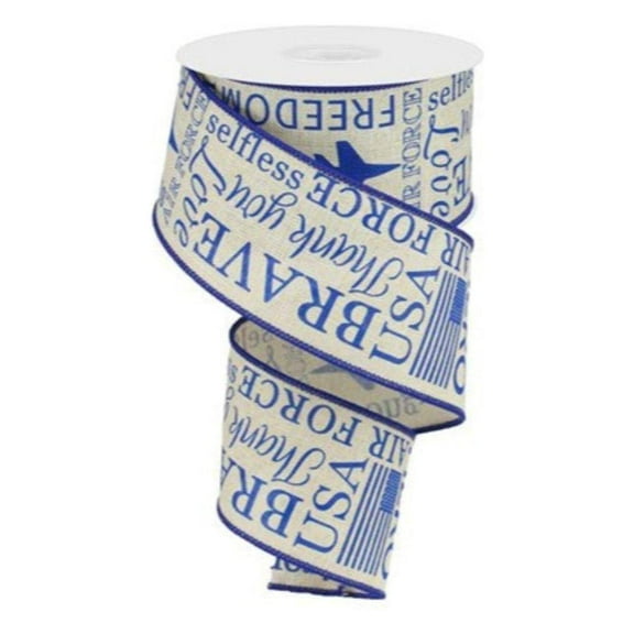 2.5" United States Air Force Ribbon: Natural (10 Yards)