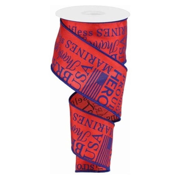 2.5" United States Marine Ribbon: Red & Blue 10 Yards by Expressions