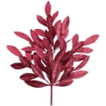 thumbnail image 1 of 23" Glitter Bay Leaf Spray: Burgundy, 1 of 6