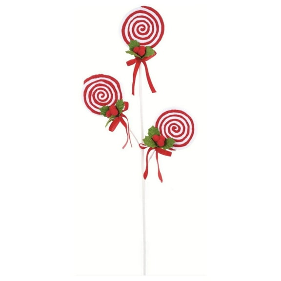 24" Red White Lollipop Bundle Spray
