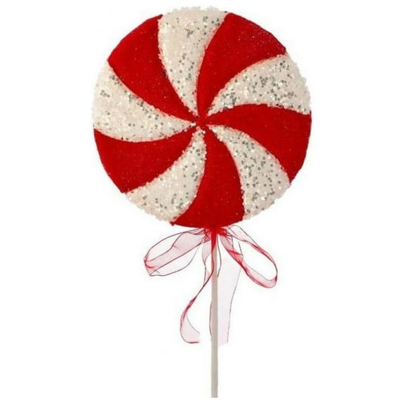 26 Iced Sweets Peppermint Lollipop Stick: Red