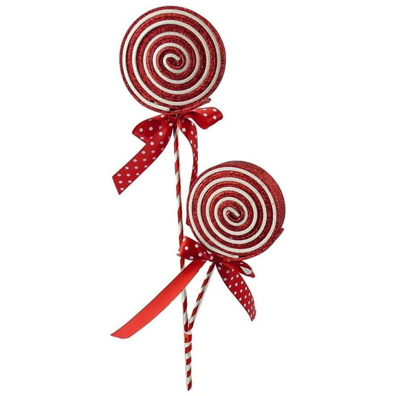 27" Glitter Lollipop Spray: Red White