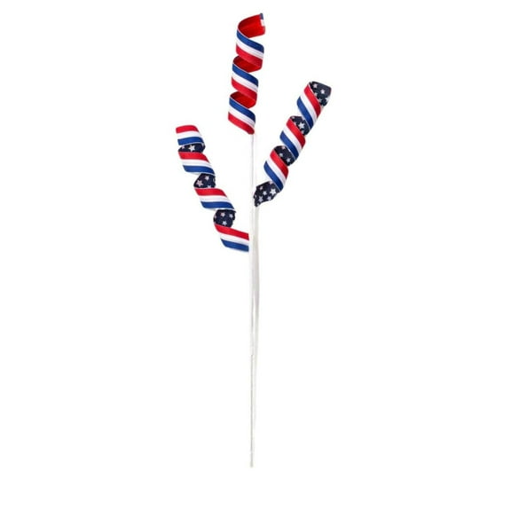 28" Stars and Stripes Curly Spray: Patriotic