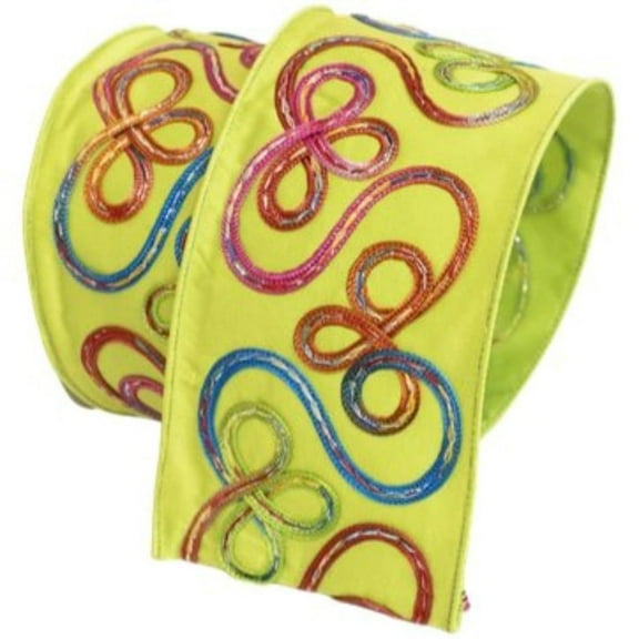 4" Candy Loop Ribbon: Lime Green (10 Yards)