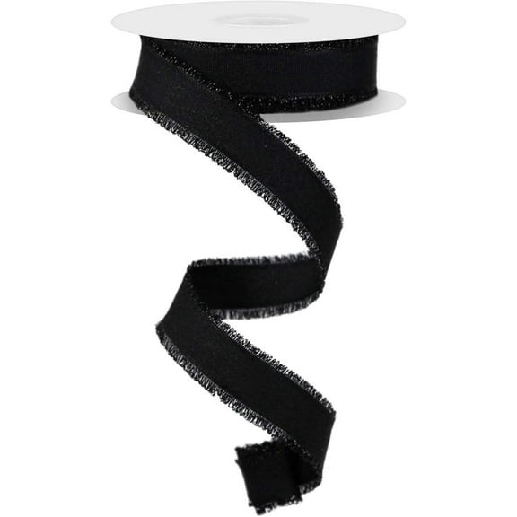 Craig Bachman 7/8" Fuzzy Edge Ribbon: Black, 10 Yards