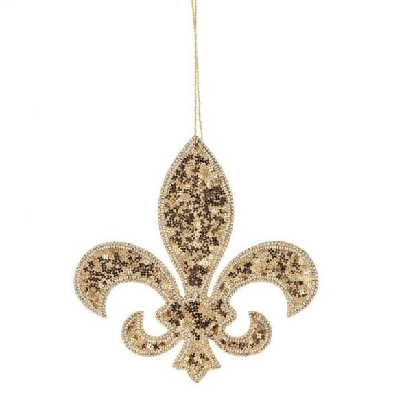 7 inch Jeweled Glitter Fleur De Lis Ornament
