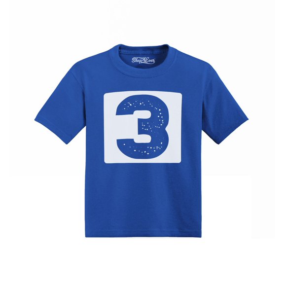 Shop4Ever 3rd Birthday Race Car Number Boy Toddler's Cotton T-Shirt 4T Royal Blue