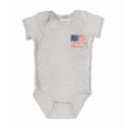 thumbnail image 1 of Shop4Ever American Flag Pocket Size Patriotic 4th of July Baby's Bodysuit Infant Cotton Romper 24 Months Heather Grey, 1 of 5