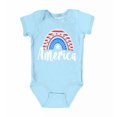 thumbnail image 1 of Shop4Ever American Patriotic Rainbow 4th of July Baby's Bodysuit Infant Cotton Romper 24 Months Light Blue, 1 of 5