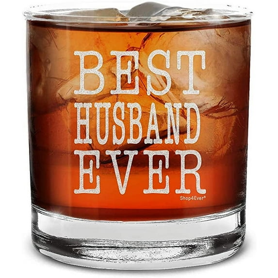 Shop4Ever® Best Husband Ever Engraved Whiskey Glass Gift for Husband Hubby (11oz.)