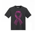 thumbnail image 1 of Shop4Ever Breast Cancer Pink Ribbon Word Montage Toddler's Cotton T-Shirt 3T Black, 1 of 6