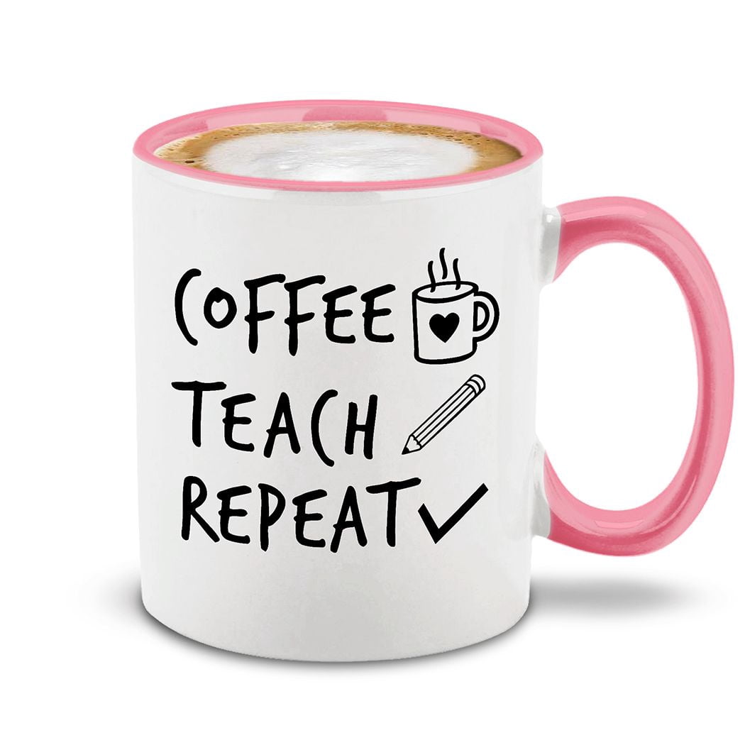 Shop4Ever Coffee Teach Repeat Ceramic Coffee Mug Tea Cup Gift for ...